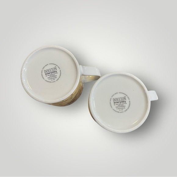 Royal Doulton Everyday Cinnabar Floral Coffee Mug Cup Fine China Set of 2 Used - Picture 10 of 12